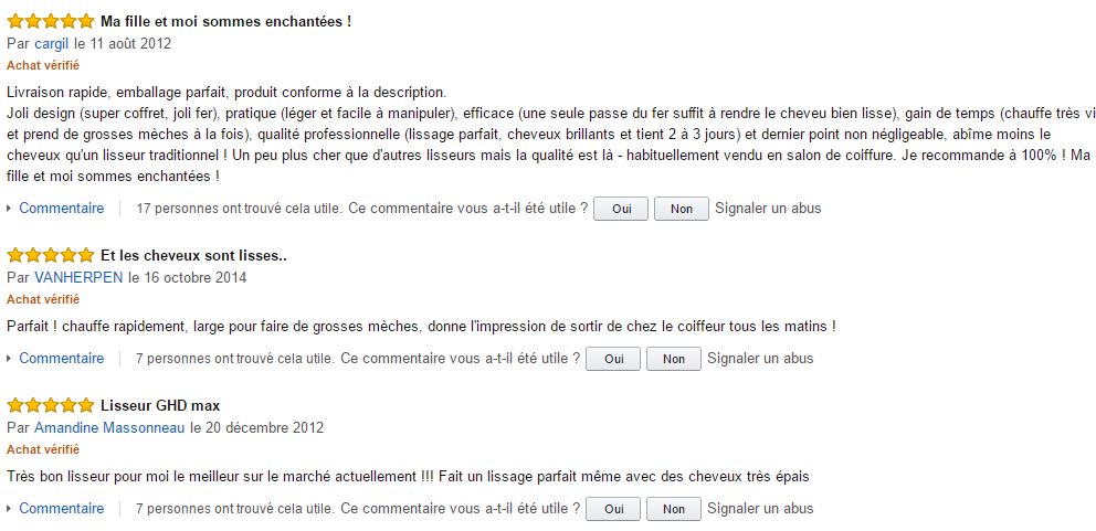 avis des clientes sur le GHD Gold Max